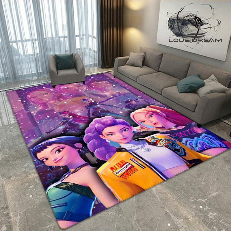 3D KPop Demon Hunters Print Carpet Non-slip Carpet Outdoor Carpets Area Rug Home Bedroom Decor Rug for Bedroom Birthday Gift