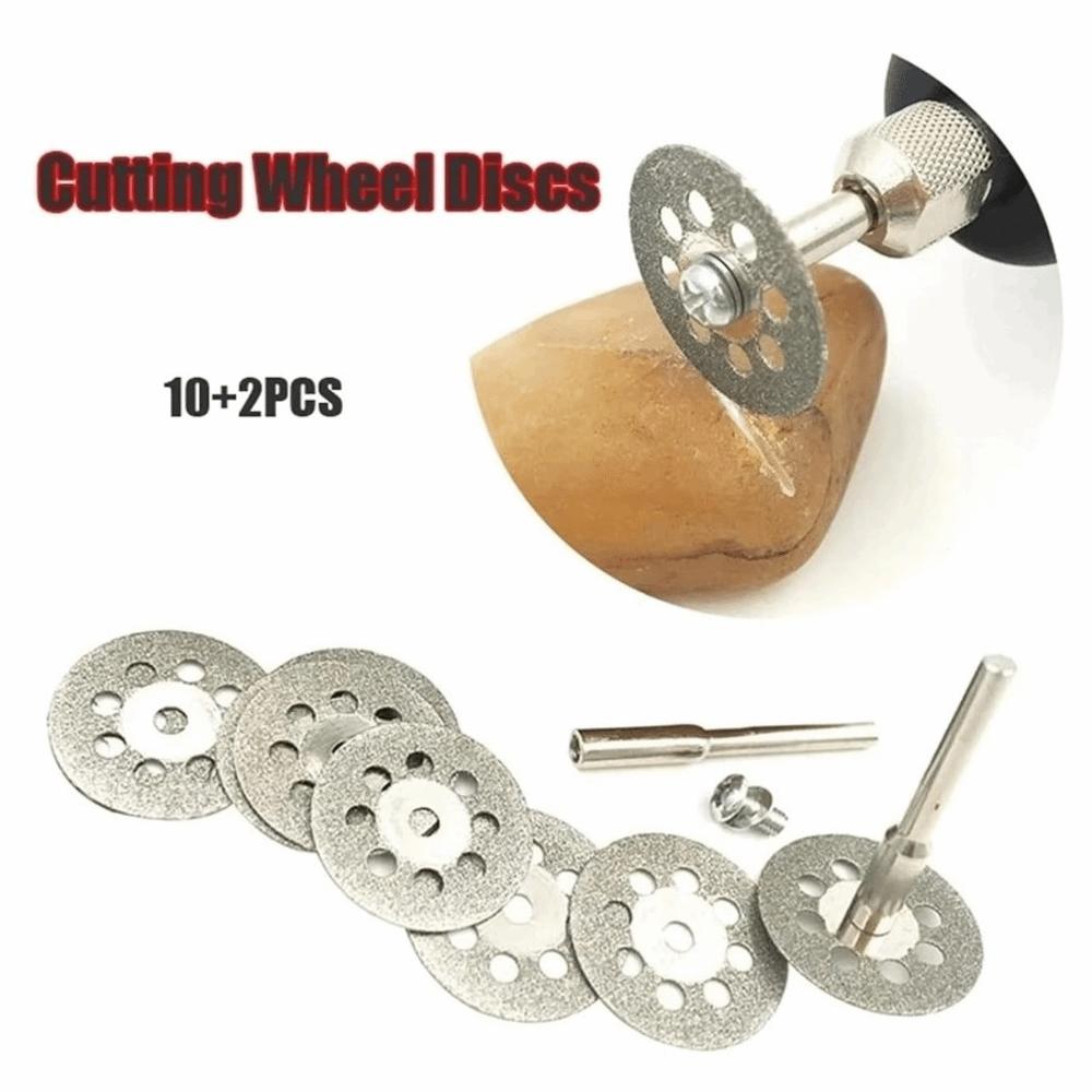 12Pcs 22mm Diameter Diamond Cutting Disc 3mm Aperture Grinding Wheel  Electric Grinder Parts