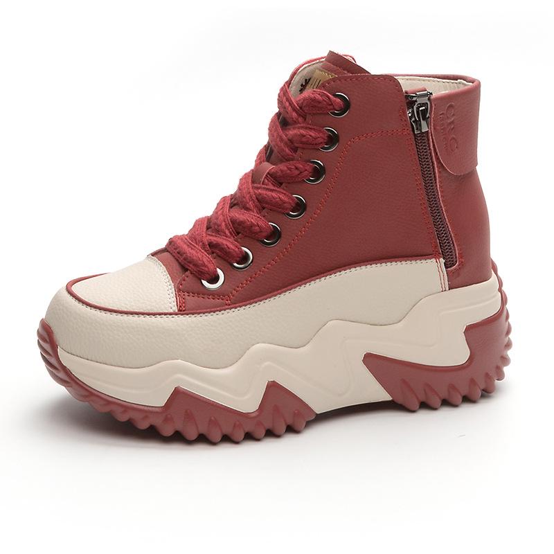 Thick-soled fashion small women's shoes autumn and winter new versatile high-top thin sneakers