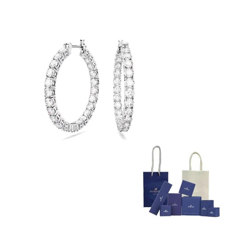 Swarovski Matrix hoop earring F-Original Brand Box And Bag серебряный