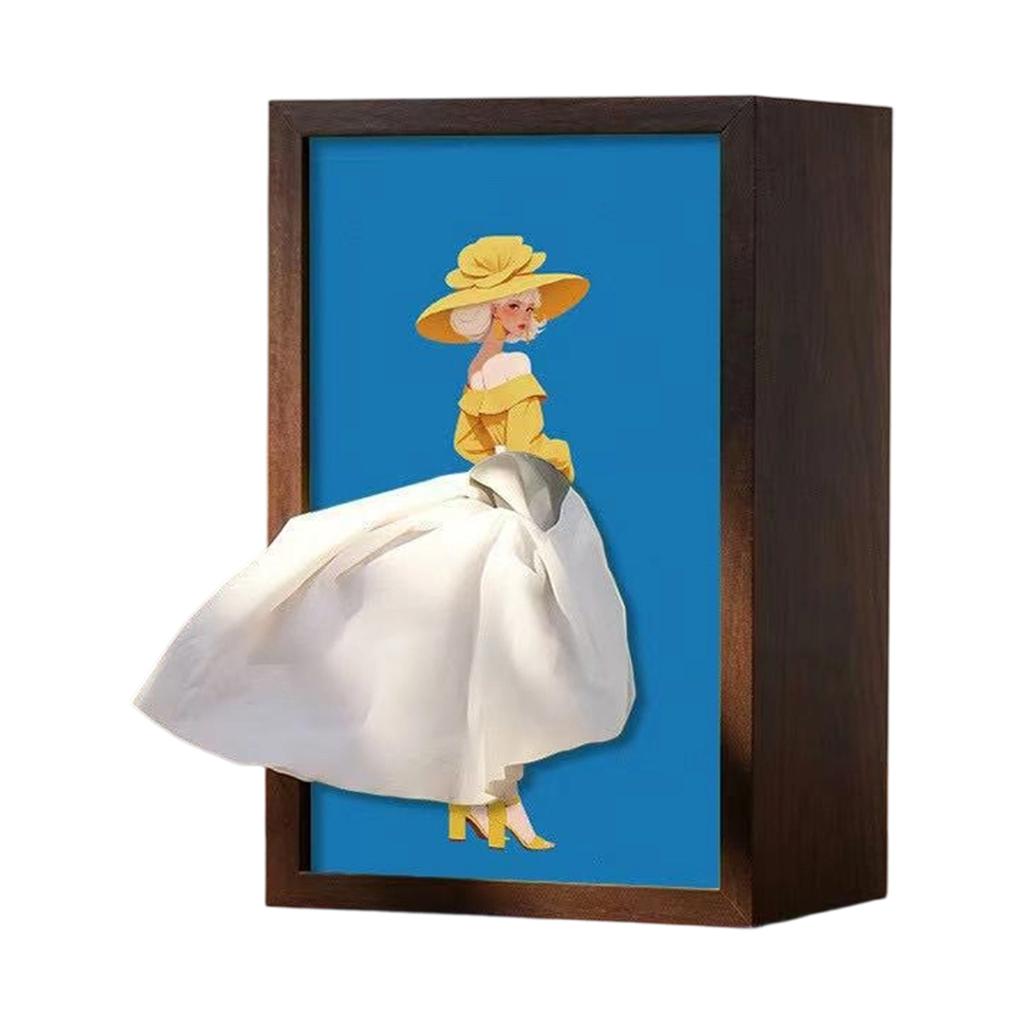Creative Dress Shaped Tissue Box with Pattern - Decorative Tissue Holder for Living Room Desktop
