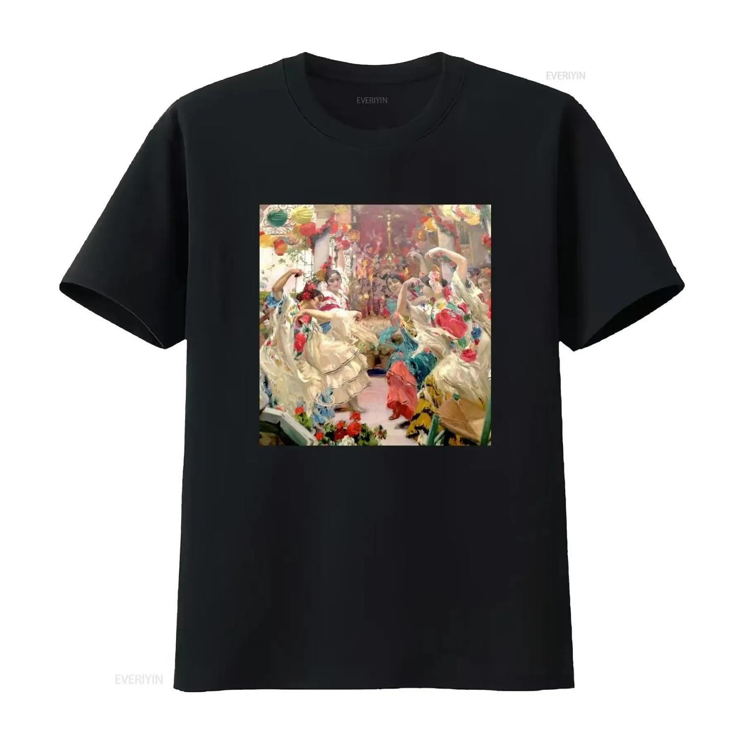 

Flaco Dancers Joaquin Sorolla y Bastida T Shirt Art Fine for Her Him Lover vintage Washed streetwear Unisex Comfortable S чёрный