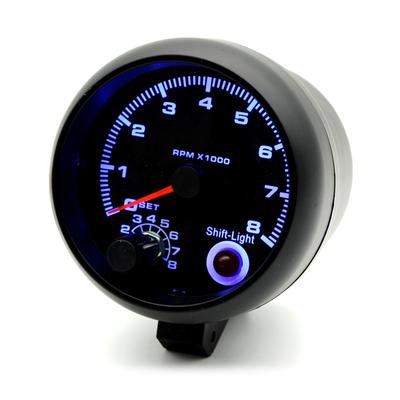3.75'' Car Universal Black Tachometer Gauge Blue Inter Shift Light 0-8000 RPM