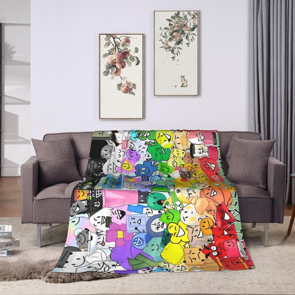BFDI Inanimate Insanity Blankets Flannel Autumn/Winter  Portable Lightweight Throw Blanket for Home Outdoor Rug Piece