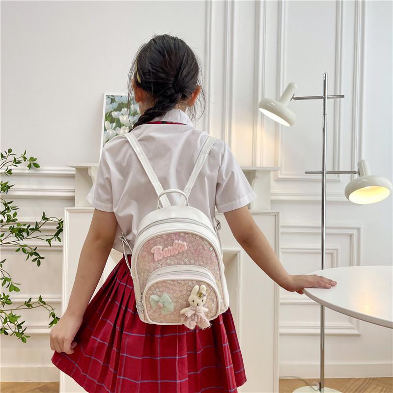 School Bag New Love Girl Bunny Backpack Foreign Style Sequins Children's Bag Light Spine Protection