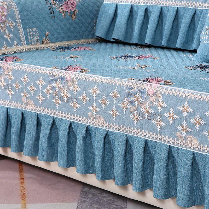 Žakárový Luxusní Potah na Pohovku Potahy na Pohovku Vynikající Polštář na Pohovku Krajka Skládaný Vertikální Protiskluzový Vzor Hostel Domácí Dekorace Ručník na Pohovku
