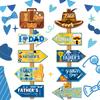 Father Day Themed Paper Wooden Stakes Directional Signs Party Scenes Props Decor