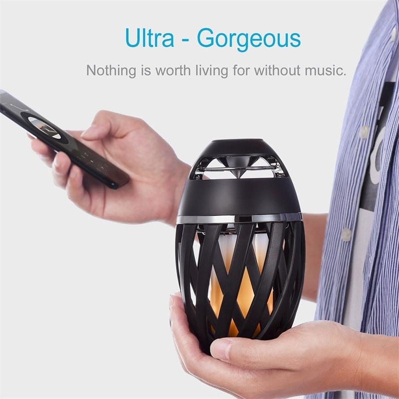 Portable Wireless Speaker LED Flame Light Loudspeaker Bluetooth Speaker Outdoor Player with LED Flame Torch Light Flicker Light