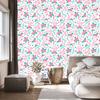 Wallpaper Flowers White, Powder Pink and Celadon for Living Room and Bedroom 50x1000