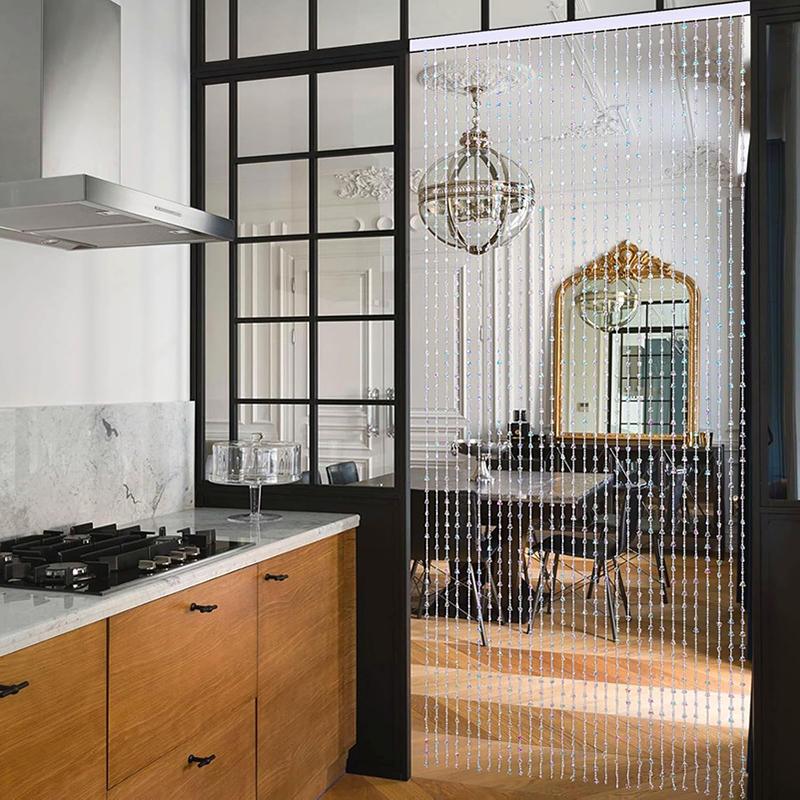 WTEMPO Sparkling Stars Beaded Curtain Fake Crystal Door Beads Curtains Hanging Doorway String Curtains Ideal for Door & Window Living Room Wedding