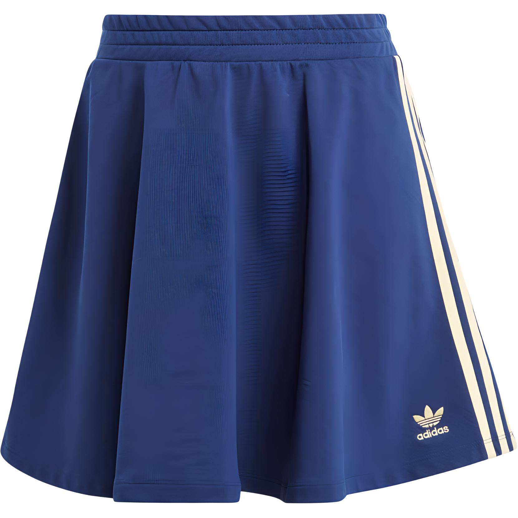 

Adidas Originals Women Stripe Graphic Regular Fit Cotton Blend Casual Lifestyle Skirt Blue White IR7470 S