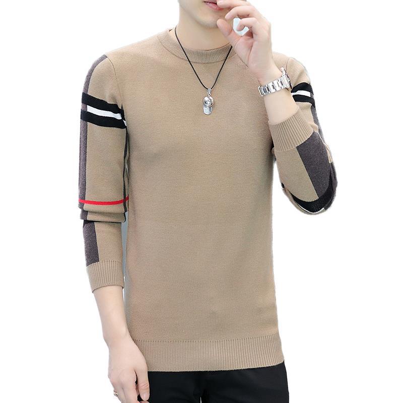 Winter New Sweater Men's Knitted Sweater Versatile Casual Comfortable Striped Fashion Men's Top