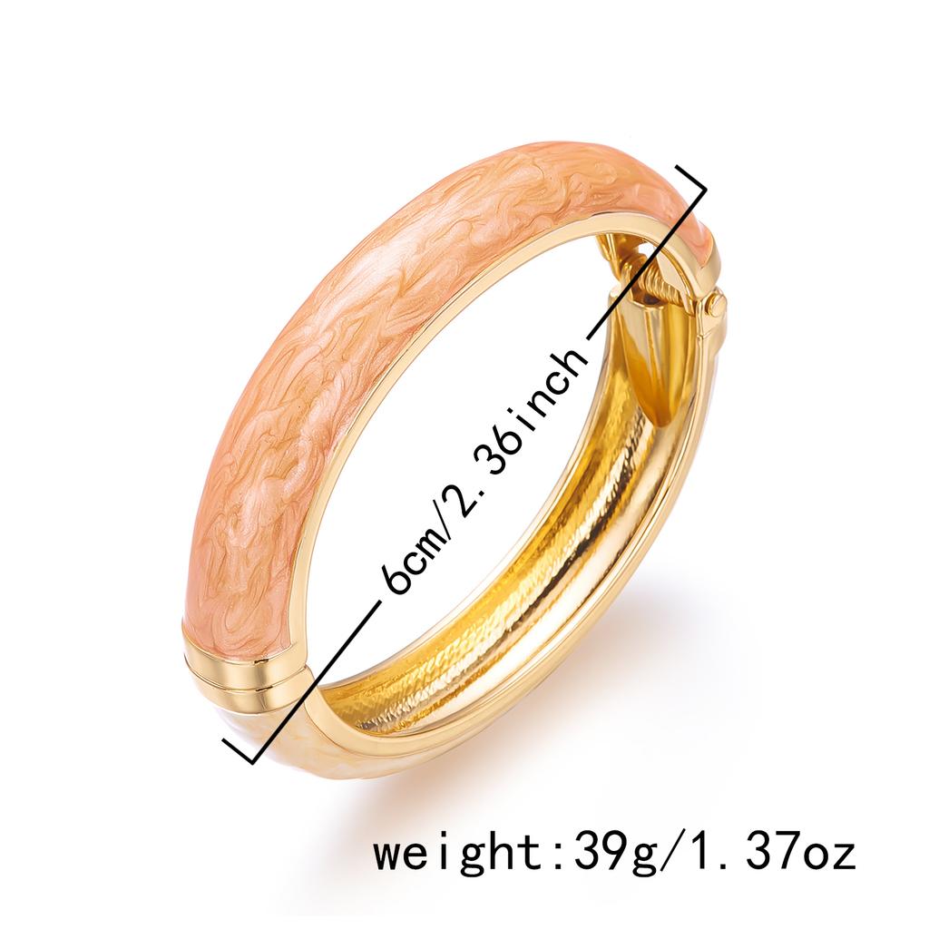 Vintage Enamel Irregular Geometic Bangles for Women Elegant Chunky Wrist Bracelets Vacation Stacked Unique Jewelry Gift