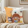 Funny Cute Character DDekin No Mogura Cushion Cover Linen Pillowcase Soft  for Sofa Bed Home Room Decor