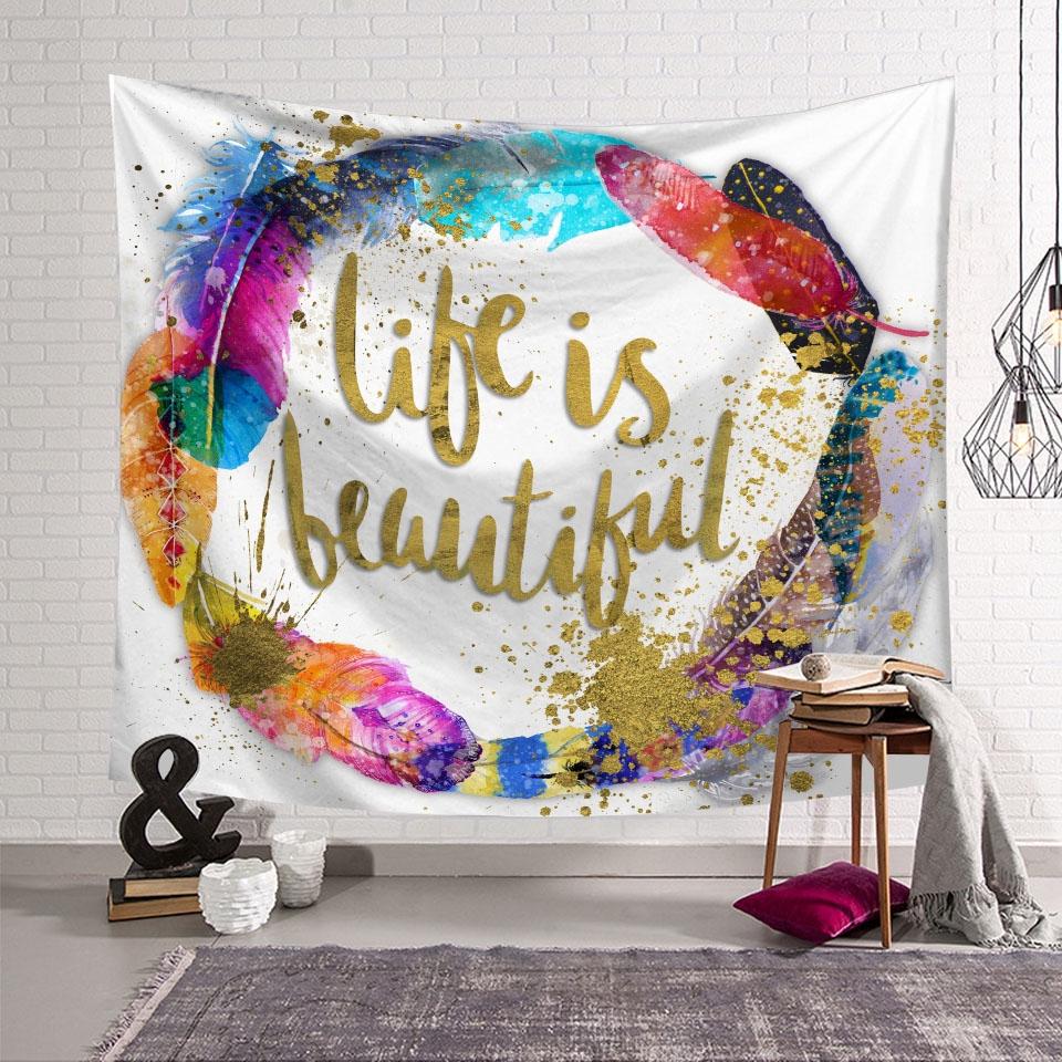Bedroom Living Room Tapestry Home Decor Elephant Peacock Style Abstract Mandala Digital Tapestry