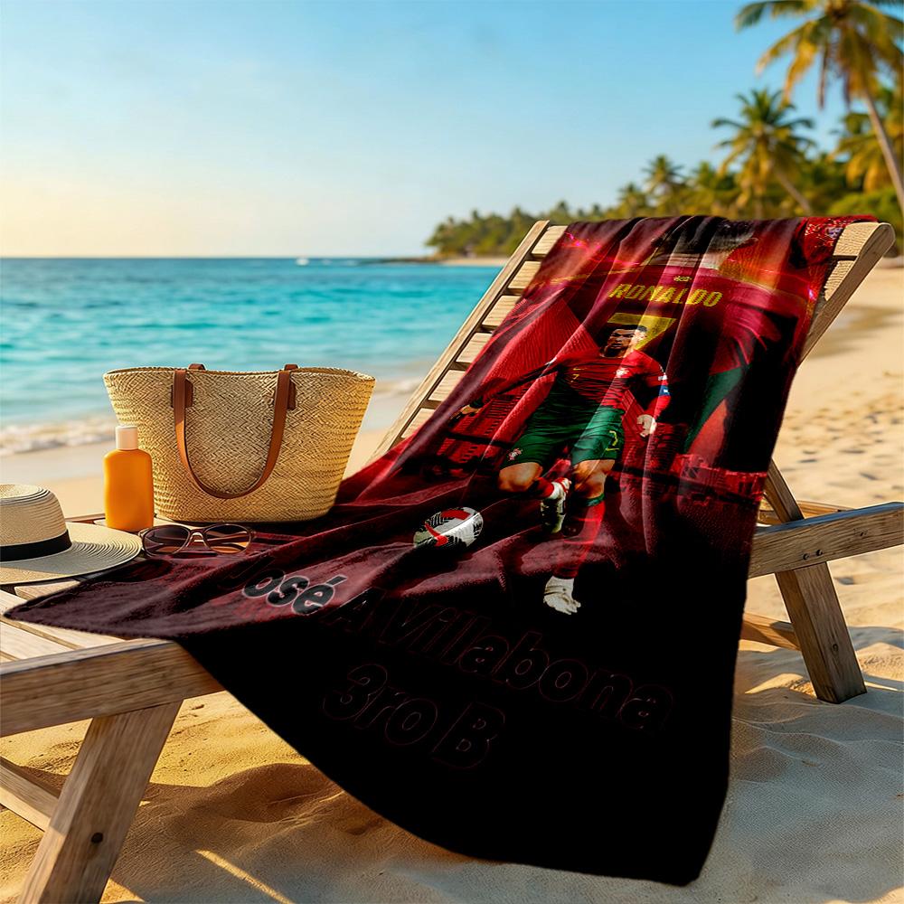 Cristiano Ronaldo Beach Towel Soft Durable Quick-Dry Comfortable Lightweight Perfect for Traveling Yoga Camping and Swimming