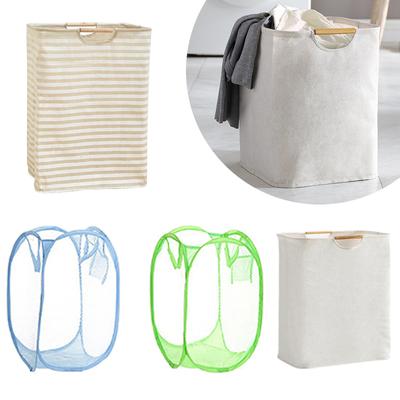 1pc Large Capacity Laundry Storage Dirty Clothes Storage Basket with Handle Hamper Collapsible Laundry Basket Bathroom
