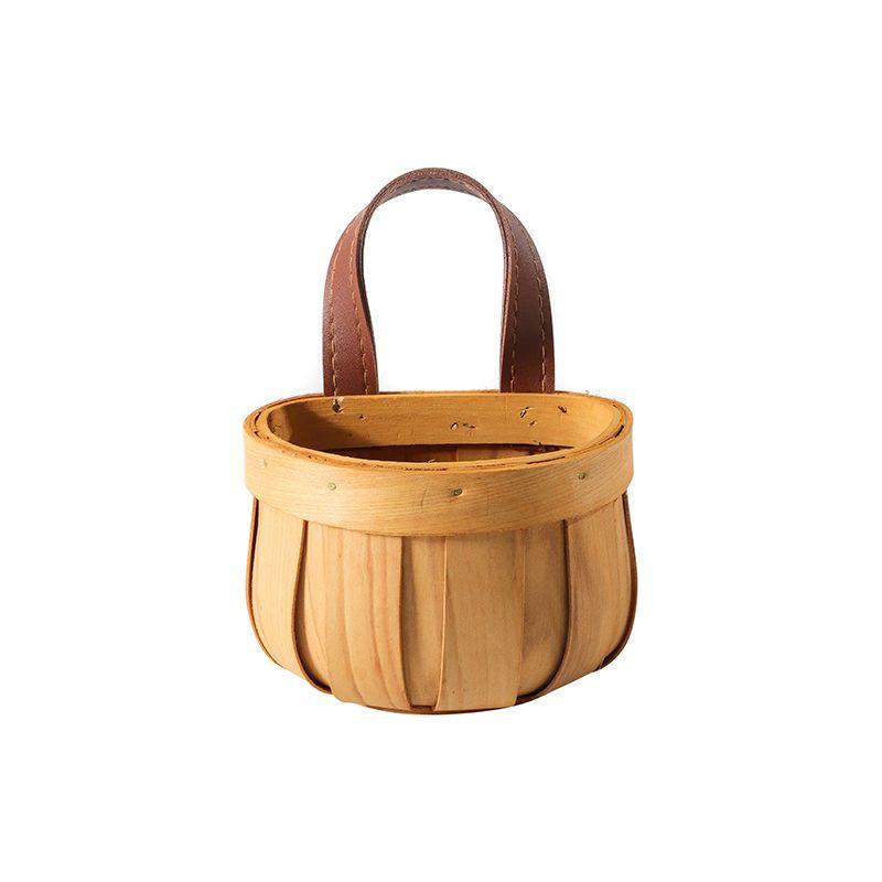 

Scallion Ginger Garlic Egg Storage Hanging Basket - Woven Wood Kitchen Organizer