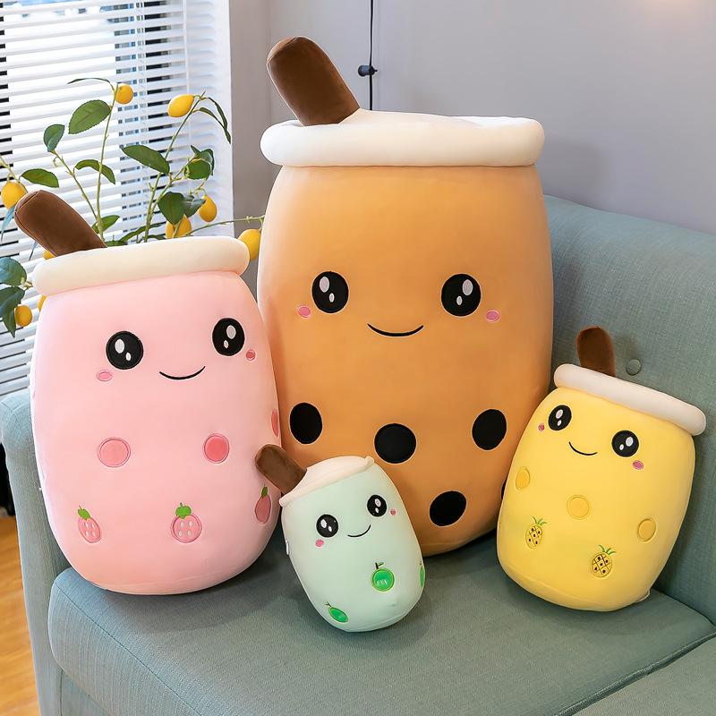 Popular Plush Toy Simulation Bubble Tea Cup Doll Cute Fruit Doll Large Throw Pillow