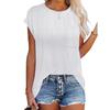 Spring and Summer New Popular Casual Round Neck T-shirt Shirt Top Pocket for Women