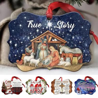Noel İsa Doğuşu Gerçek Hikaye Süsü Noel Ağacı Asılı Dekorasyon 2D Düz Akrilik Kolye Noel Yeni Yıl Kutlamaları için