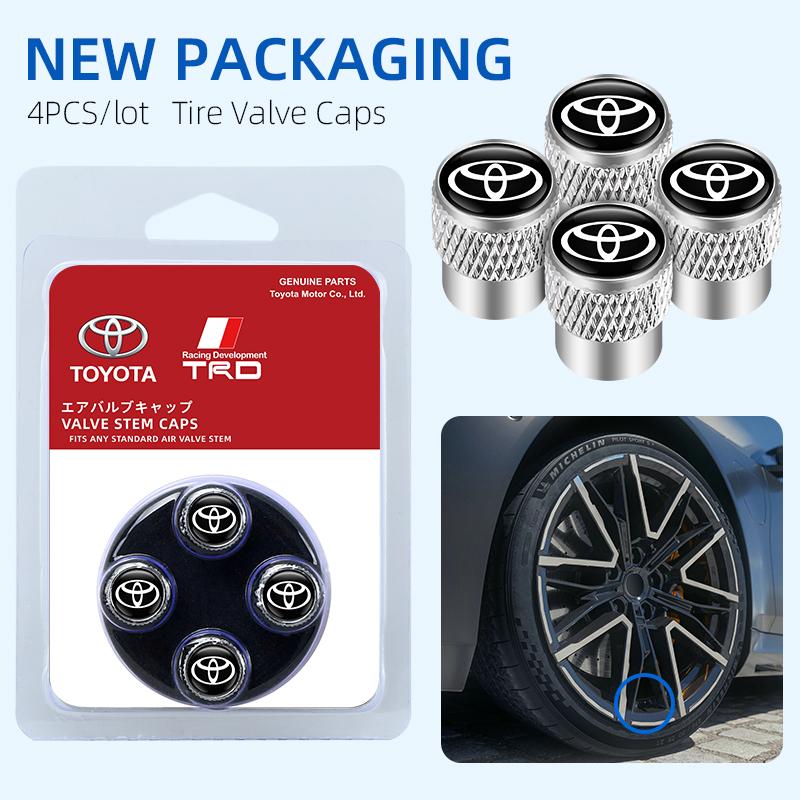 AACS1 4pcs/Box Car Tire Valve Caps Wheel Tyre Rim Stem Covers For Toyota TRD Camry Yaris Hilux Prius Avensis Auris Corolla