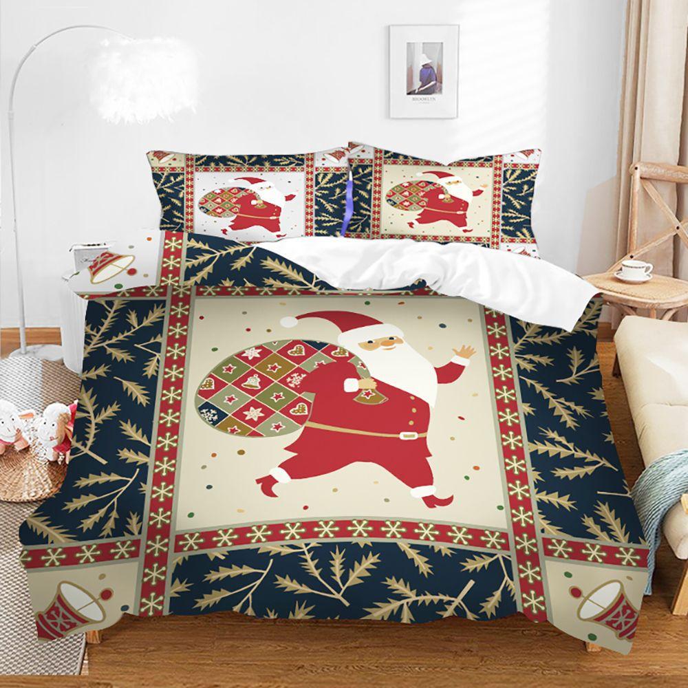 Christmas Christmas cartoon digital printing bedding four-piece set