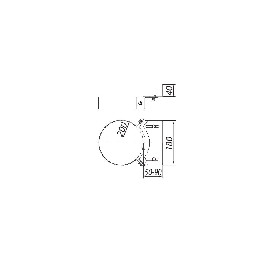 ADAM GAS Wall Bracket Fi 130-200, Adjustment 50-90mm