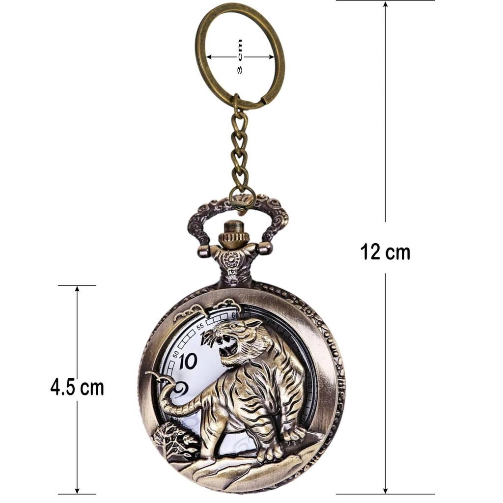 Tiny Tim Vintage Tiger Cutout PockeTiger Keychain for Men & Boys | Antique Brass Finish