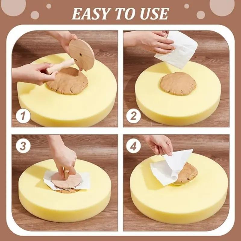 Large Round Pottery Sponge Cushion For Clay Crafts Molding Painting Ceramic Tool For Artists Beginners Craft Sponges