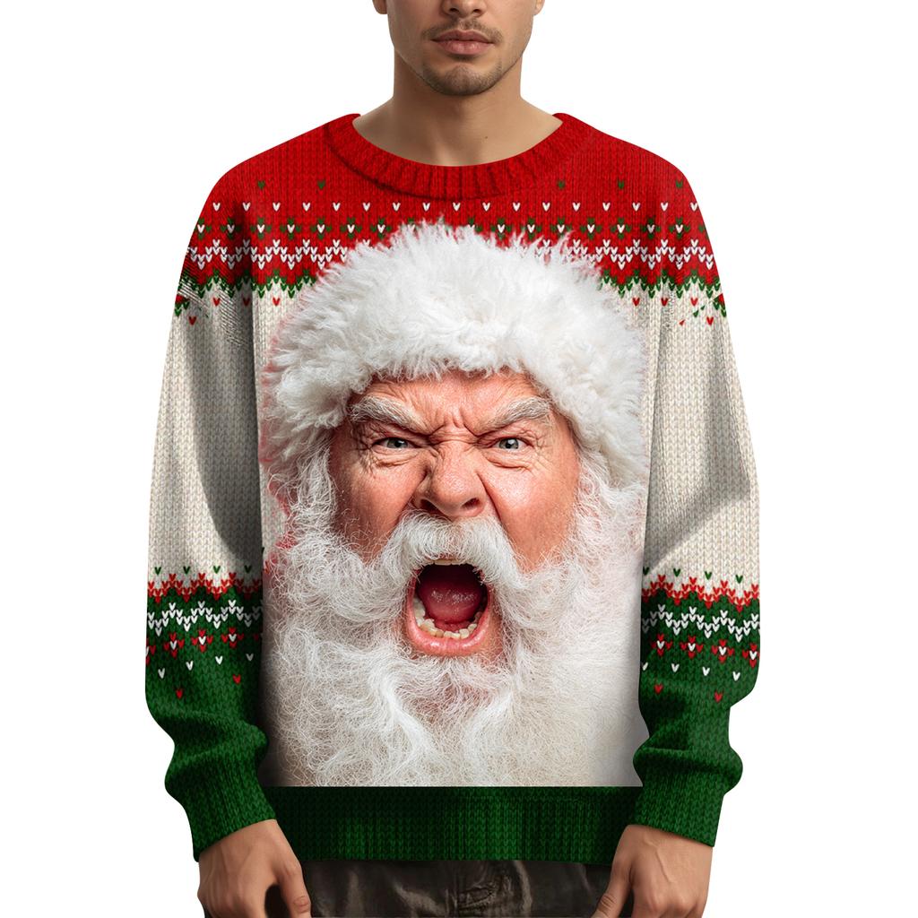 Pánský vánoční svetr s potiskem na límci