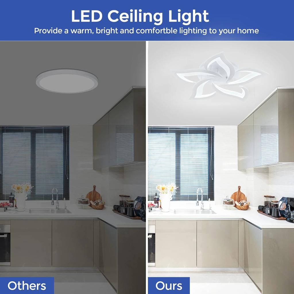 IRALAN Modern Ceiling Pendant Chandelier Decoration Home Lamps for Room Kitchen Home Three-color Dimming LED Ceiling