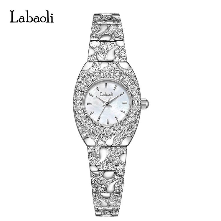 Retro Elegant Women Watch Light Luxury Diamond-Studded Oval-Shaped Fashion Waterproof Quartz Wristwatch