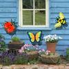 Iron Butterfly Honeybees Ladybugs Metal Wall Art Weather Proof Garden Homes Decors Handmade 3D Insect Sculpture