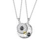 Sonne & Mond Magnetische Partnerhalskette, Unisex Anhängerpaar mit Stilvoller Kette