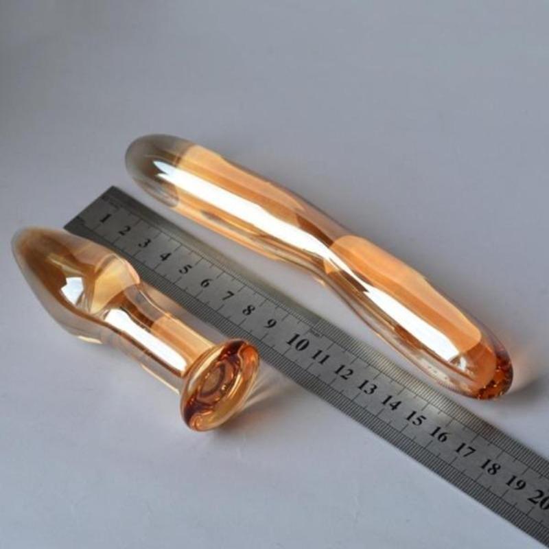 Gold Glass Wand Crystal Pyrex Crafts Jewelry Home Decoration Sex Toy