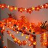 Solar LED Maple Leaf & Pumpkin String Lights for Indoor/Outdoor Holiday Décor - Halloween & Christmas