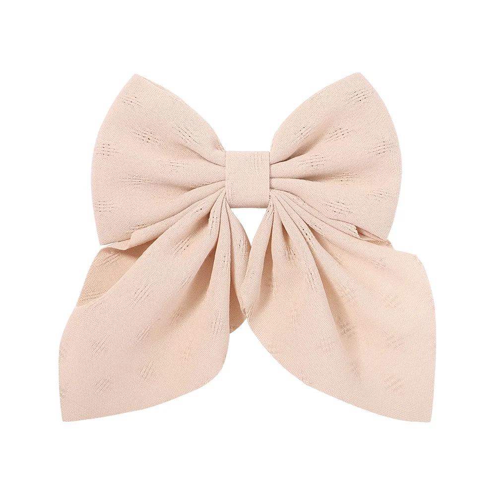 New Sweet Bow Hairpins Solid Color Bowknot Hair Clips For Girls Satin Butterfly Barrettes Duckbill Clip Kids Hair Accessories