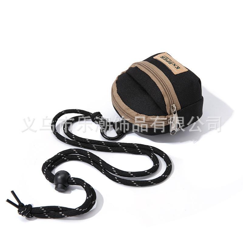 Retro Men's Key Bag Casual Canvas Neck Card Bag Mini Change Bag Women's Mini Hanging Bag