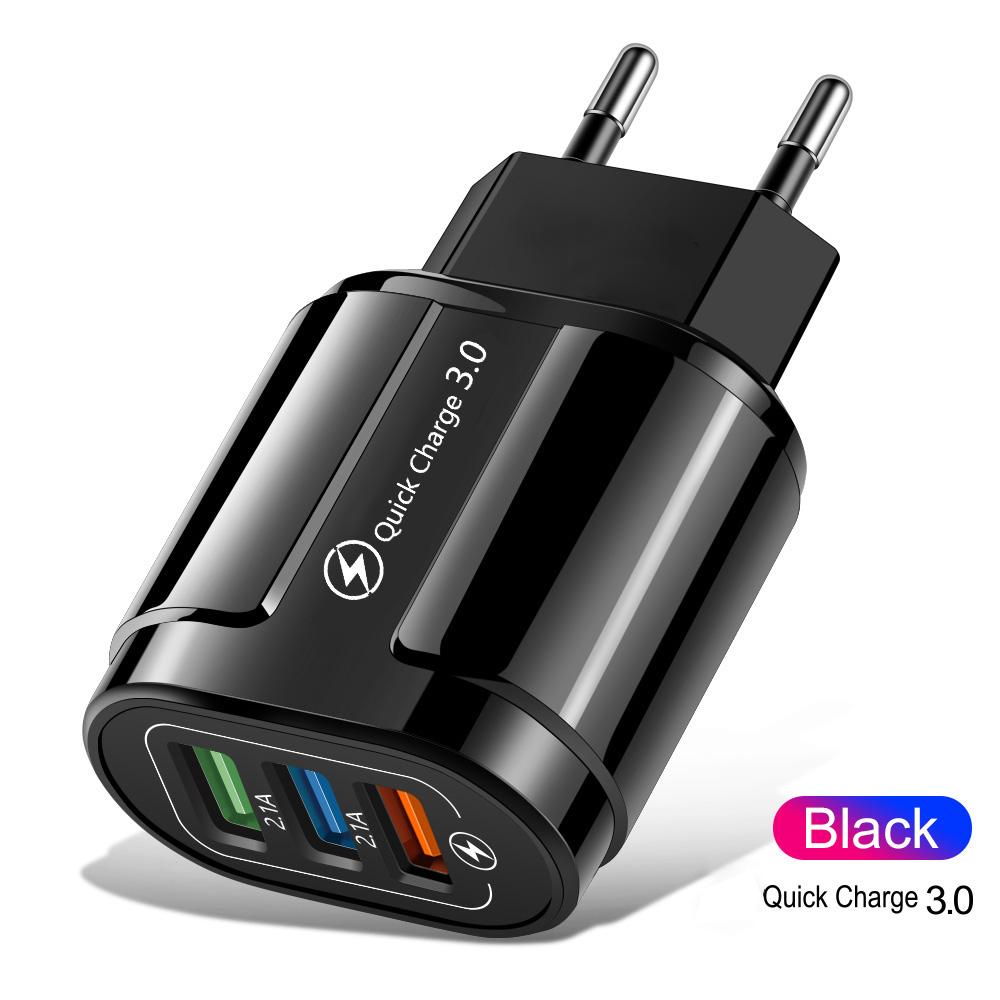 3A USB Fast Phone Charger Quik Charge 3.0 Adapter For Iphone 13 12 11 Pro Samsung  Xiaomi Redmi Wall Chargers EU/US Plug