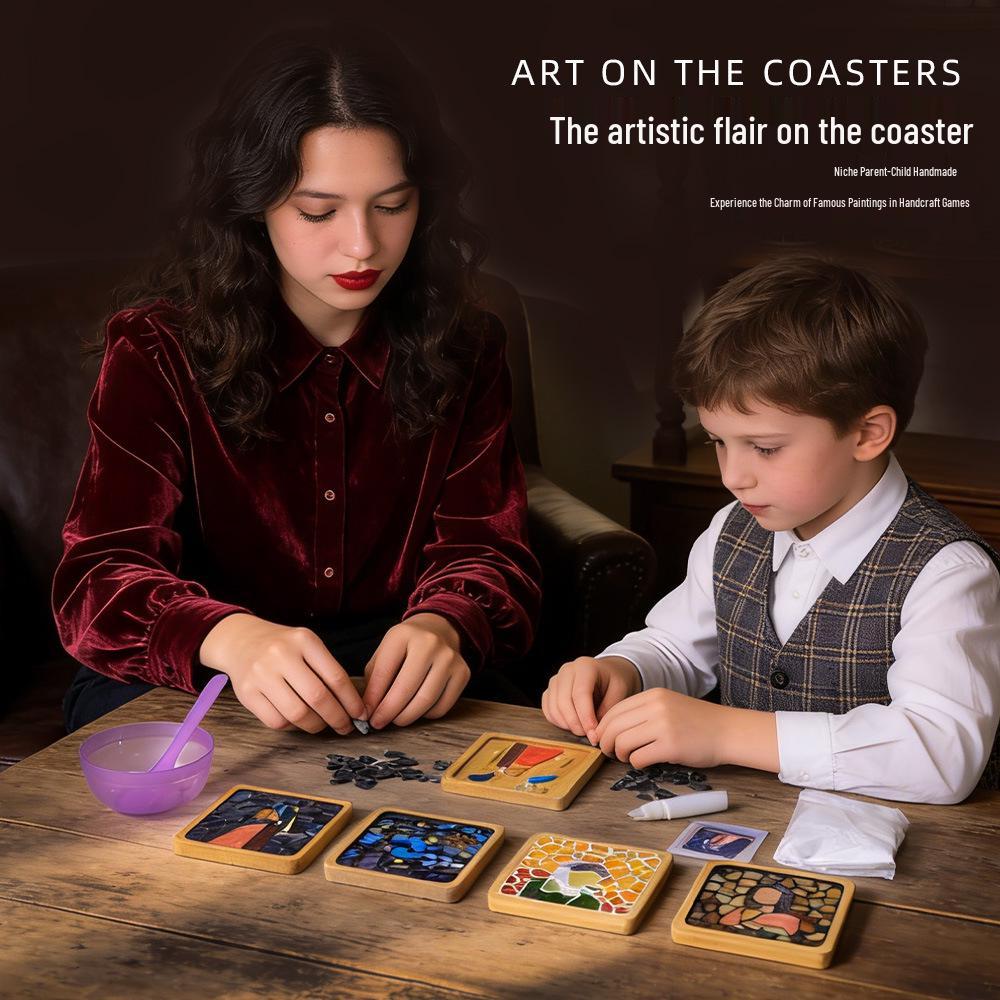 Mosaic Coaster DIY Kit: Creative Handmade Collage Art Set