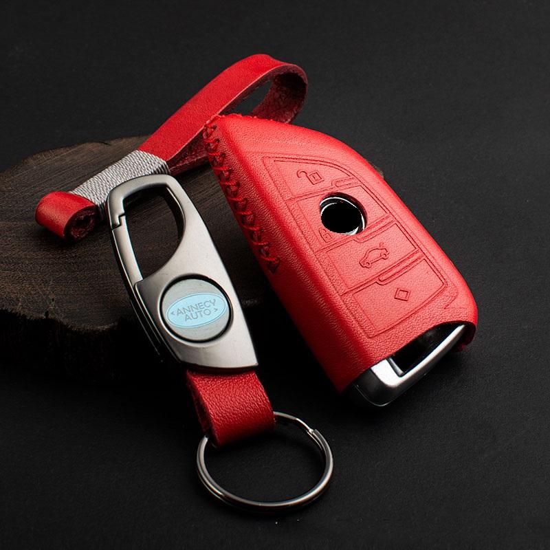 Interior Mouldings Leather Car Key Fob Case Key Cover For BMW 2 3 5 7 Series 6GT X1 X3 X5 X6 F45 F46 G20 G30 G32 G11 G12 F48 G01