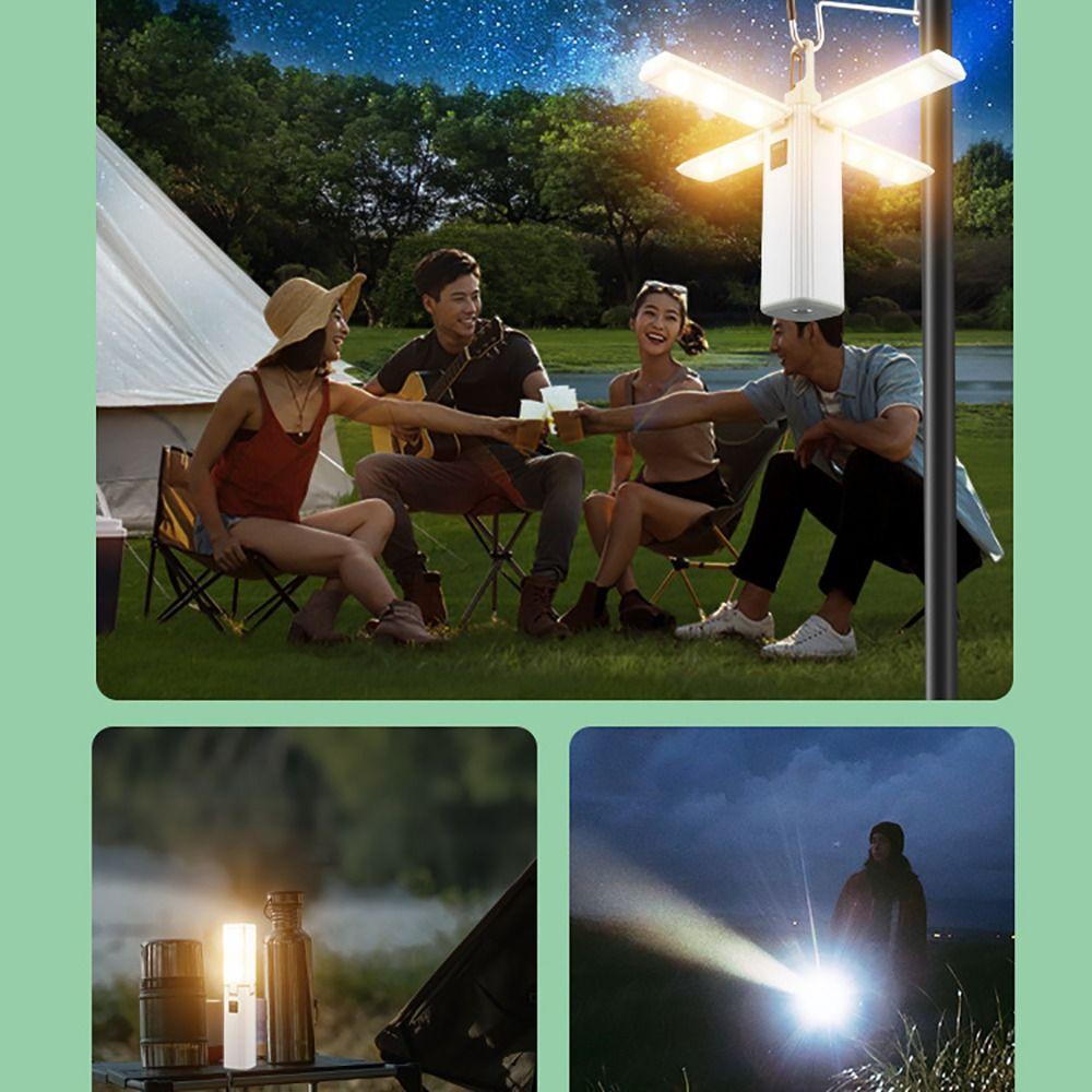USB Rechargeable Camping Light Warm White Light Power Indicator Emergency Lamp Collapsible Design Foldable Lantern