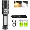 Super Big Flashlight USB Rechargeable Most Strong LED Flash Light Long Range Torch Zoom Outdoor With Digital Power Display