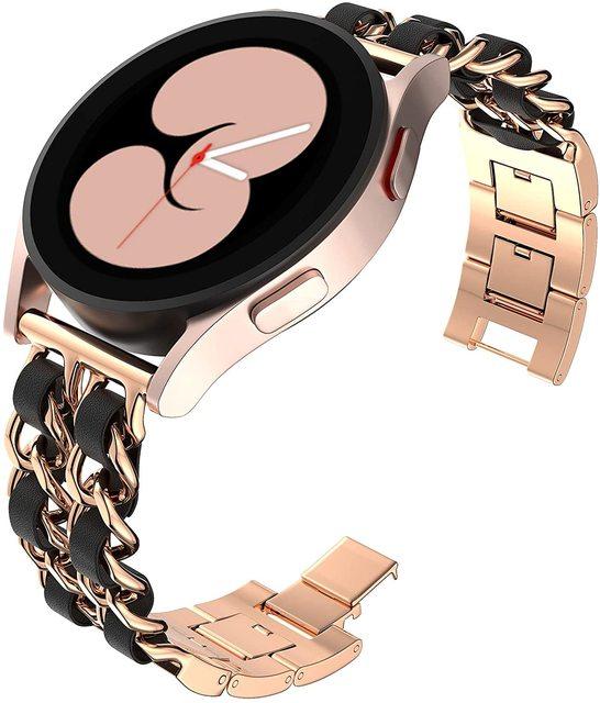 

20mm 22mm Straps for Samsung Galaxy Watch 7/6/5 Pro/4 classic/active 2 Leather+Metal Link bracelet correa HUAWEI GT2e 3 4 5 Band 20mm watch band