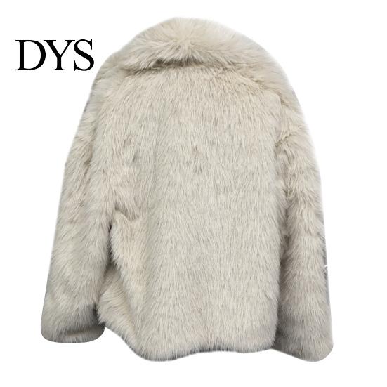 Individual Style Coat Auutmn Winter Lady Cardigan Faux Fur Thickened Plush Turn-down Jacket Collar Pure Color Long Sleeves Solid Women