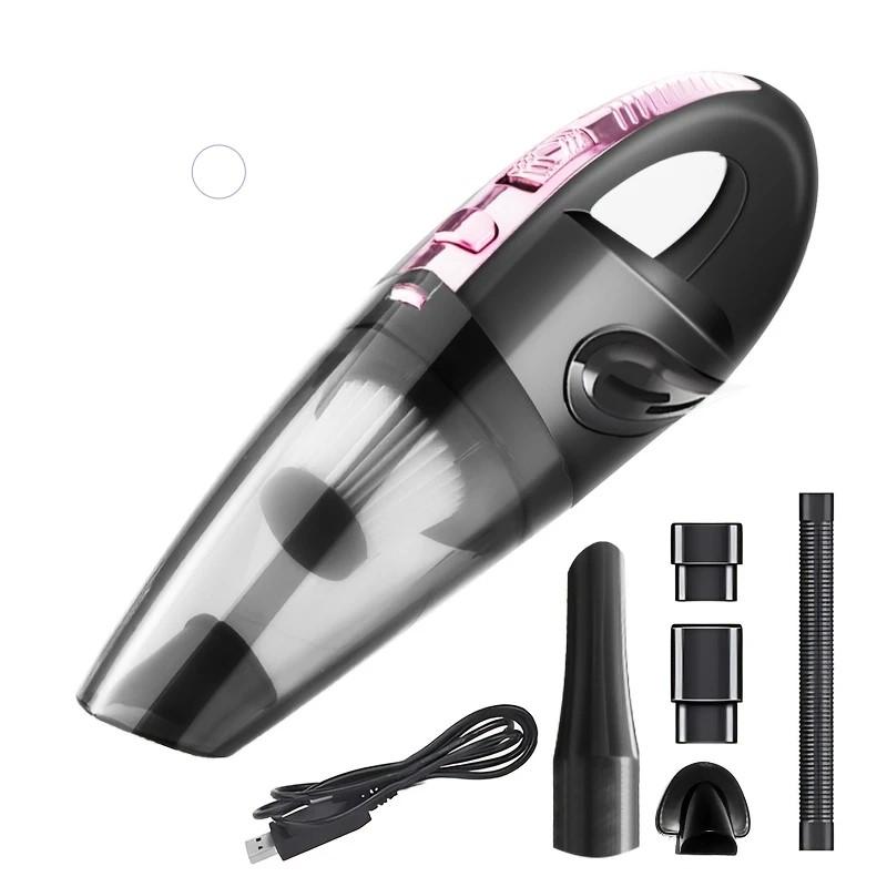 

Wireless portable vacuum cleaner, durable ABS resin body, dual-use USB charging for home and car, pink розовый