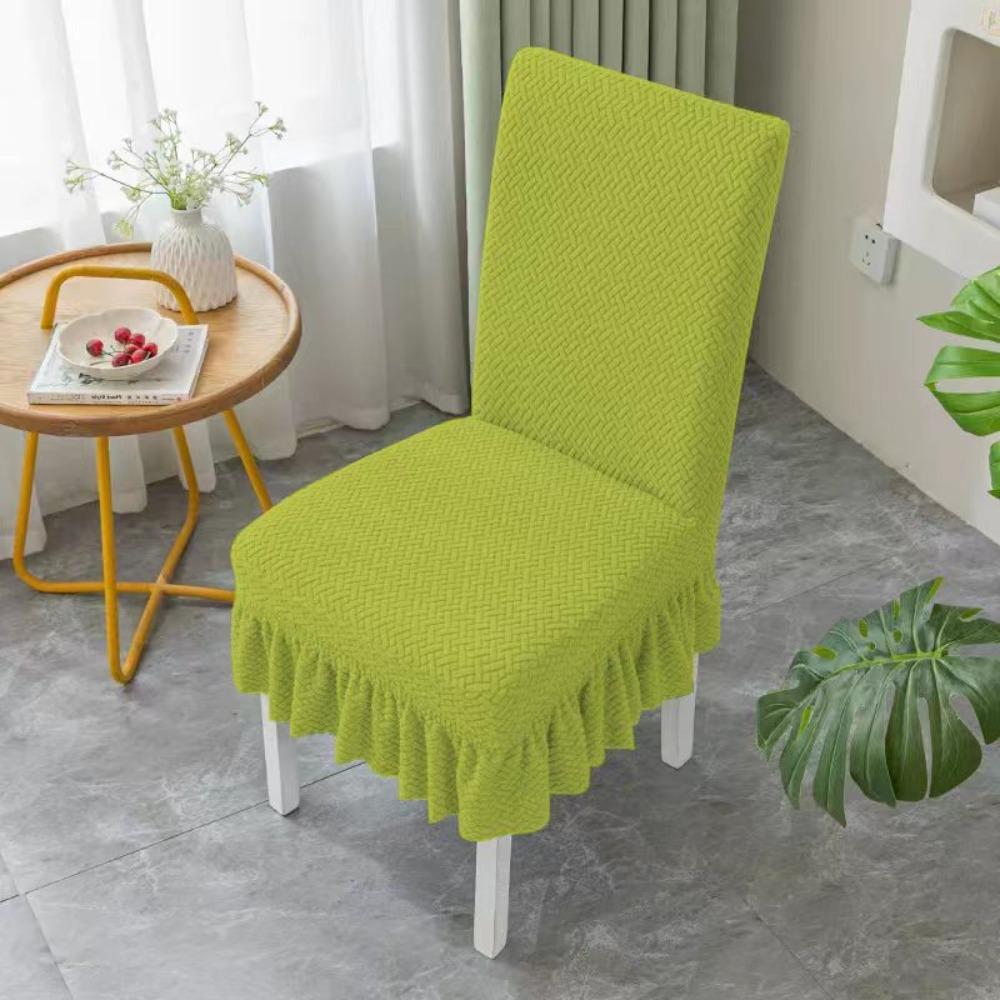 Elastic Jacquard Chair Cover Universal Dining Chair Slipcover Cross Border One Piece with Skirt Design