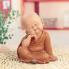 1pc Monk Figurines Car Decoration Crafts,Home Decor Kungfu Monks Figure Car Ornament Buddha Boy Accessories Figurines Tea Pet