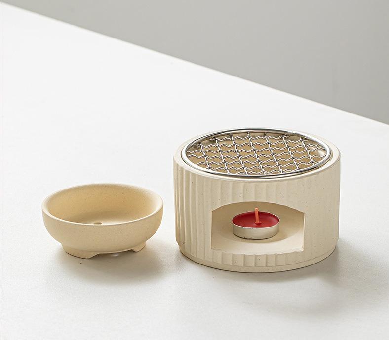 

Mini Ceramic Charcoal Stove for Indoor Tea Ceremony Household Heating Stove High Temperature Resistant Small Tea Warmer Only the stove білий